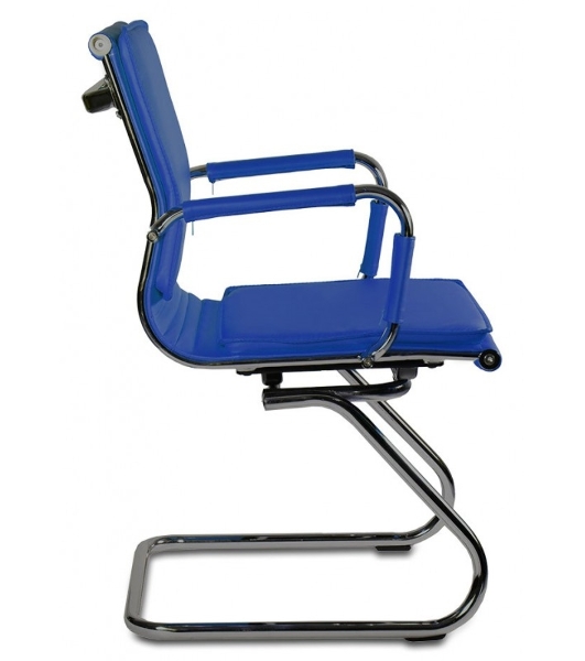 Кресло Бюрократ CH-993-Low-V/blue синий, экокожа, 120 кг, механизм качания, низкая спинка