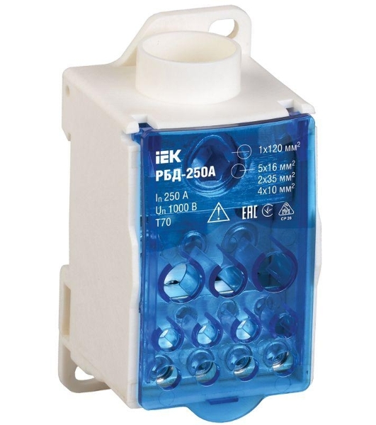 Распределительный блок IEK RBD-250 на DIN-рейку РБД-250А