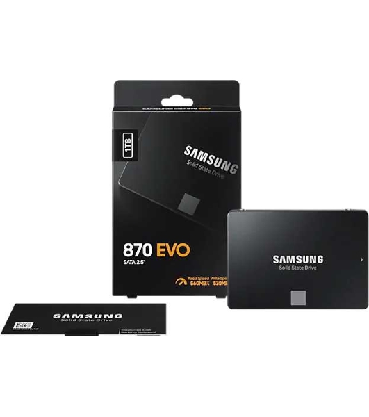 Накопитель SSD Samsung 870 EVO, 1Tb, SATA III, 2.5', R/W 560/530