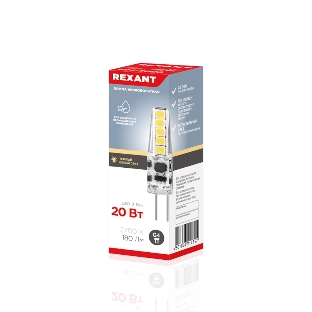 Лампа светодиодная Rexant капсульного типа JC-SILICON G4 12 В 2 Вт 2700 K теплый свет (силикон)
