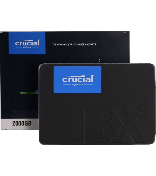 Накопитель SSD Crucial BX500, 2Tb, SATA III, 2.5', R/W 540/500