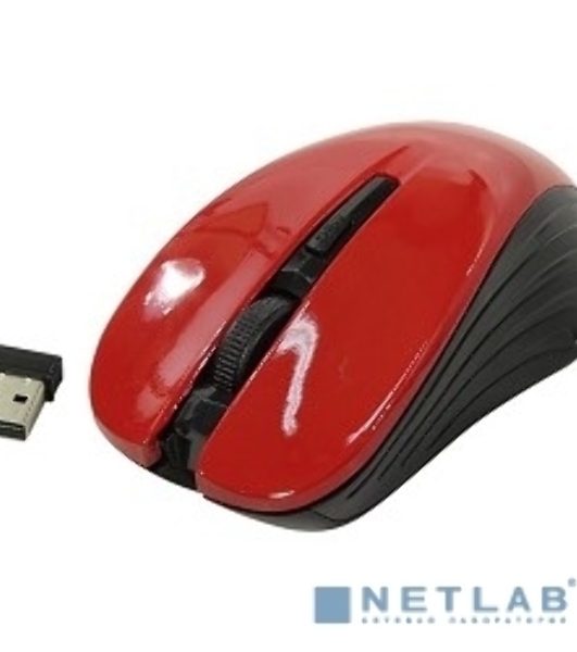 Мышь беспроводная Oklick 545MW черный/красный, 1600 dpi, радиоканал, USB, кнопки - 4