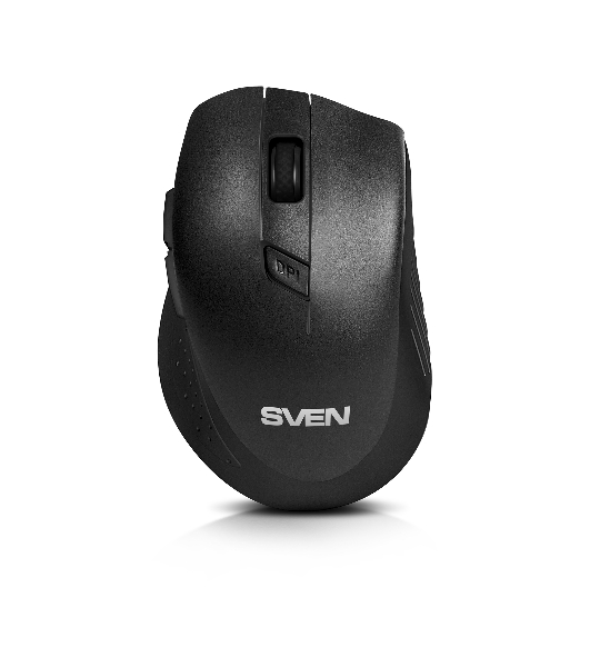 Мышь беспроводная SVEN RX-425W черный, 1600 dpi, радиоканал, USB, кнопки - 6