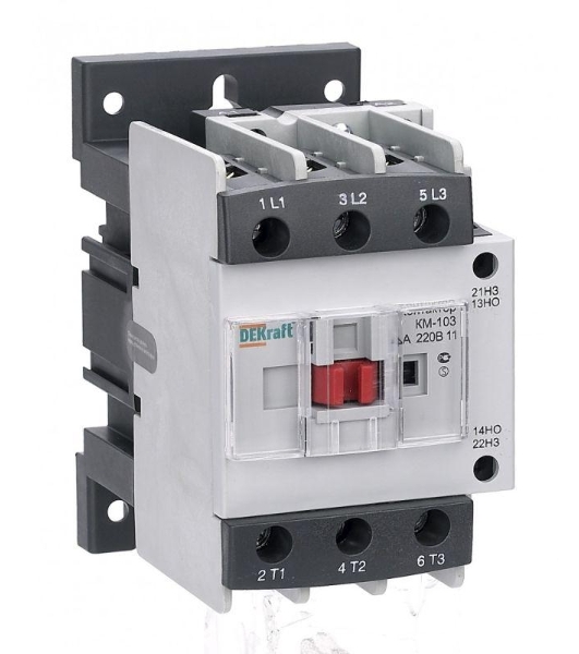 Контактор 40А 220В АС3 1НО+1НЗ КМ-103 DEKraft