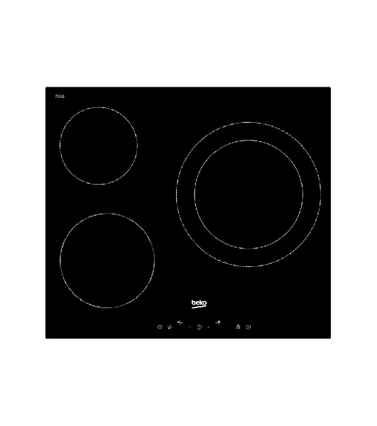 Встраиваемая электрическая варочная поверхность Beko HIC 63401 T, Черный