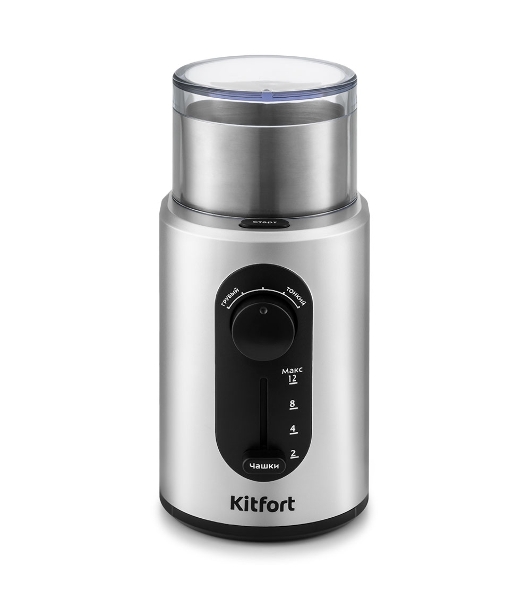 Кофемолка Kitfort KT-748 200Вт сист.помол.:ротац.нож вместим.:70гр нержавеющая сталь/черный