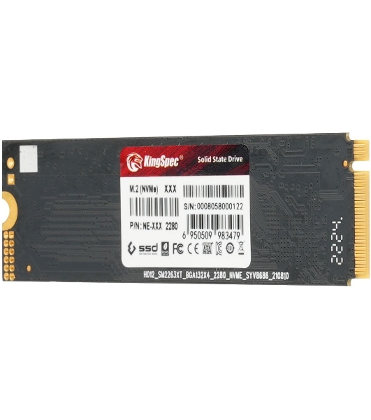 Накопитель SSD KingSpec NE-2TB, 2000Gb, PCIe 3.0 x4, M.2 2280, NVMe, R/W 2400/1900
