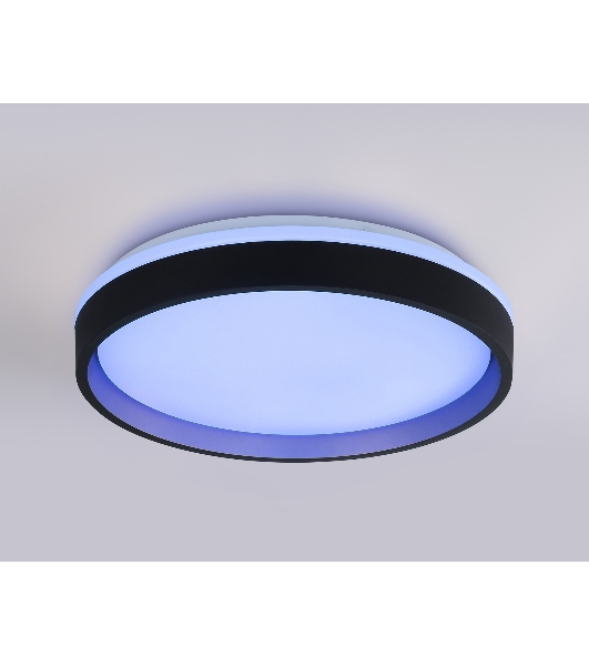 Светодиодный светильник RGB Ambrella light FZ604 BK/GD черный/золото IP20 46W 3000K-6500K+RGB D390*80 (ПДУ ИК)