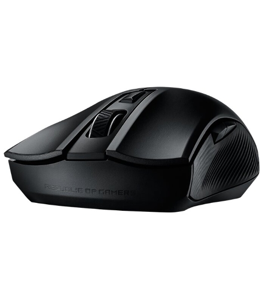 Мышь беспроводная ASUS ROG Strix Carry черный, 7200 dpi, радиоканал, Bluetooth, USB, кнопки - 6