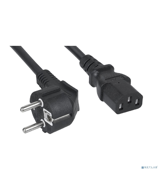 Шнур для блока питания Cabeus, IEC 320 C13, вилка Schuko, 1.8 м, 10А, черный