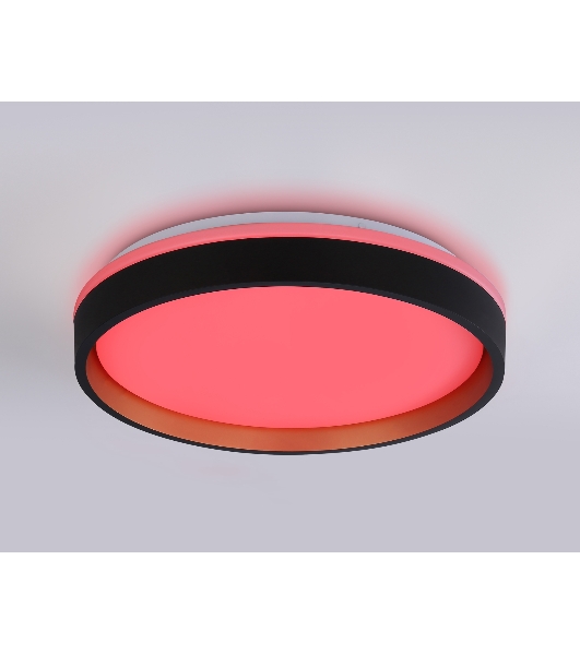 Светодиодный светильник RGB Ambrella light FZ604 BK/GD черный/золото IP20 46W 3000K-6500K+RGB D390*80 (ПДУ ИК)