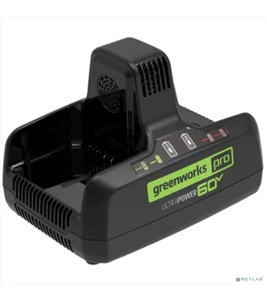 Быстрое зарядное устройство для двух аккумуляторов Greenworks G60DC10, 60V, 10А 2954407
