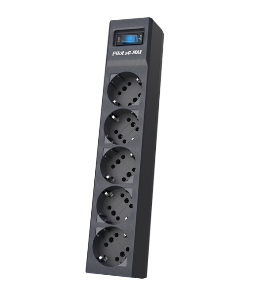 Сетевой фильтр Pilot sG-Max 5 outlets (GP), 15А/3.3 kVt, automatic circuit-breaker, 5 m, gfaphite