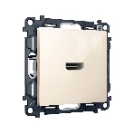 Комплект механизма розетки HDMI 2.0 ALFA Бежевый глянец 40V/500mA 2.0GHz 5-18Gbit/s QUANT (AP3140, VM222) MA314010, фото 1