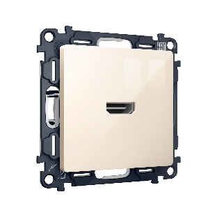 Комплект механизма розетки HDMI 2.0 ALFA Бежевый глянец 40V/500mA 2.0GHz 5-18Gbit/s QUANT (AP3140, VM222) MA314010