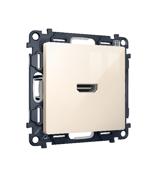 Комплект механизма розетки HDMI 2.0 ALFA Бежевый глянец 40V/500mA 2.0GHz 5-18Gbit/s QUANT (AP3140, VM222) MA314010