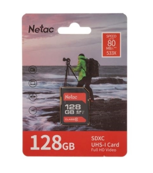 Флеш карта Netac P600 SDHC 128Gb U1/C10 up to 80Mb/s, retail pack