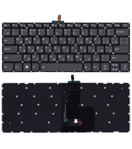 Клавиатура для ноутбука Lenovo Ideapad S145-14API черная с подсветкой