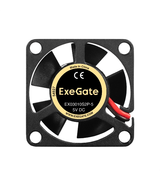 Вентилятор корпусной ExeGate EX03010S2P-5, 30 мм, 9000 об/мин, 25 дБ, 2-pin, без подсветки
