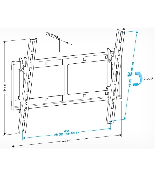 Кронштейн для телевизора Holder LCD-T4609 черный 32'-65' макс.60кг настенный наклон