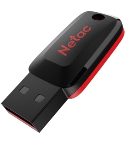 Флешка USB Netac U197 (NT03U197N-064G-20BK), 64Gb, USB 2.0, R/W 25/10, черный/красный