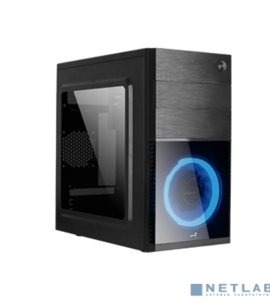 Компьютерный корпус Aerocool/Formula Cs-105 Blue (mATX, без БП, 1x USB3.0, 1x USB2.0, 1x 12cm blue LED front fan)