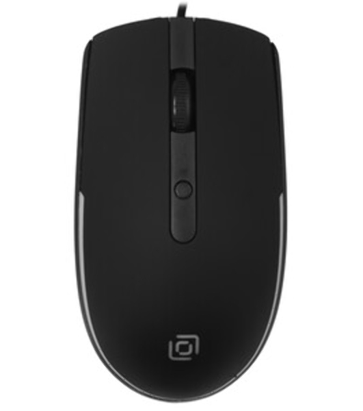 Мышь проводная Oklick 100M черный, 1600 dpi, USB, кнопки - 4