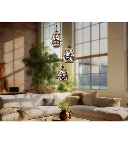 Светильник Ambrella light TR8522/3 BK/SB черный/бронза E27/3 max 60W D380*1000