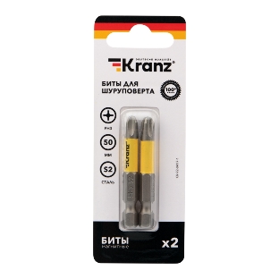 Бита для шуруповерта Kranz PH3х50 мм (2 шт./уп.)