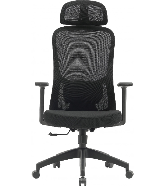 Кресло компьютерное Cactus CS-MC515-BK черный, сиденье черный, сетка/ткань, с подголов. крестов. пластик, пластик черный