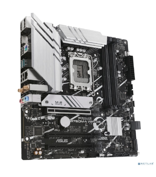 Материнская плата ASUS PRIME B760M-A WIFI D4, LGA 1700, Intel B760, 4xDDR4, 4xSATA, 2xM.2, 1xPCIe 4.0 x16, 1xPCIe 4.0 x4, 1xPCIe 4.0 x1, 2xHDMI, 1xDP, 1x 2.5Gb LAN, 2xUSB-A 3.2 Gen 2, 4xUSB-A 2.0, 3x3.5 мм, 7.1, mATX