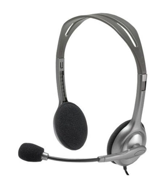 Гарнитура Logitech H110 серебристый, проводная, 3.5 мм