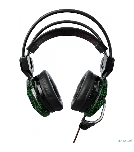 Гарнитура Oklick HS-L500G зелёный/чёрный, проводная, USB/3.5 мм