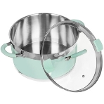 Кастрюля LARA LR02-545 MINT 26x14 см, 7,2 л, носик, индукционное дно, крышка с бортом, нержавеющая сталь, фото8