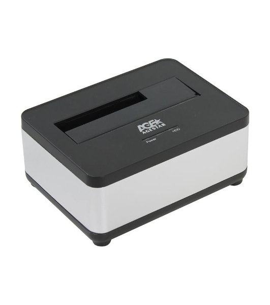 Докстанция 2,5'/3,5' SATAIII AgeStar 3UBT7 (SILVER) USB 3.0, пластик+алюминий, серебристый
