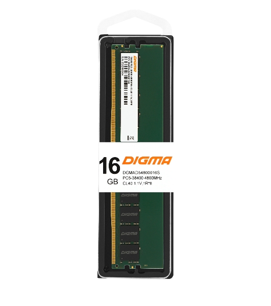 Оперативная память Digma, DDR5, 16Gb (1x16Gb), 4800MHz, CL40, DIMM