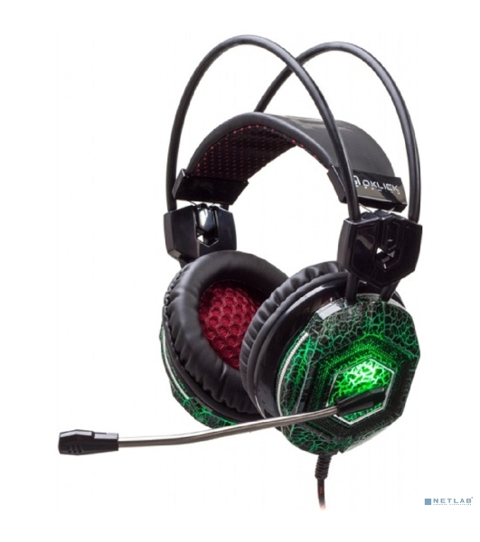 Гарнитура Oklick HS-L500G зелёный/чёрный, проводная, USB/3.5 мм