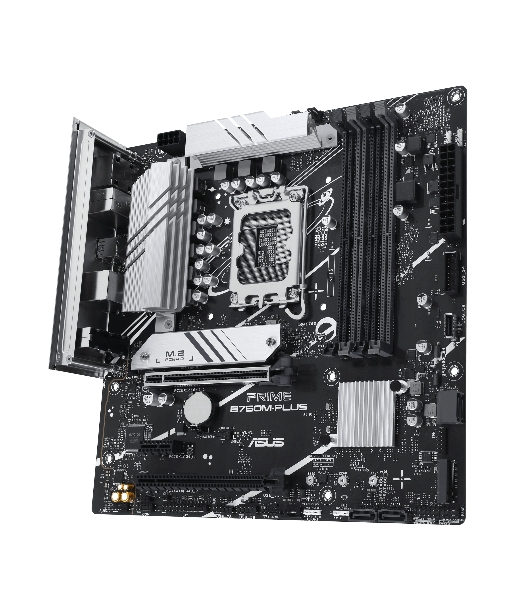 Материнская плата ASUS PRIME B760M-PLUS, LGA 1700, Intel B760, 4xDDR5, 4xSATA, 2xM.2, 1xPCIe 4.0 x4, 1xPCIe x1, 1xDP, 1xHDMI, 1x 2.5Gb LAN, 2xUSB-A 3.2 Gen 2, 4xUSB-A 2.0, 3x3.5 мм, 7.1, mATX