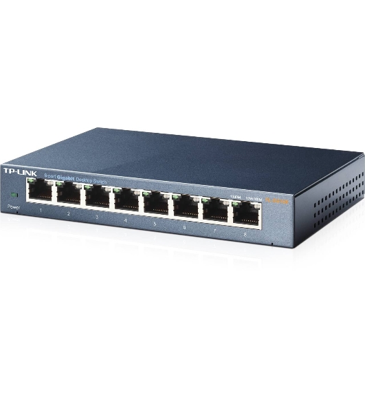 Коммутатор TP-Link SMB TL-SG108 8-port Desktop Gigabit Switch, 8 10/100/1000M RJ45 ports,metal case
