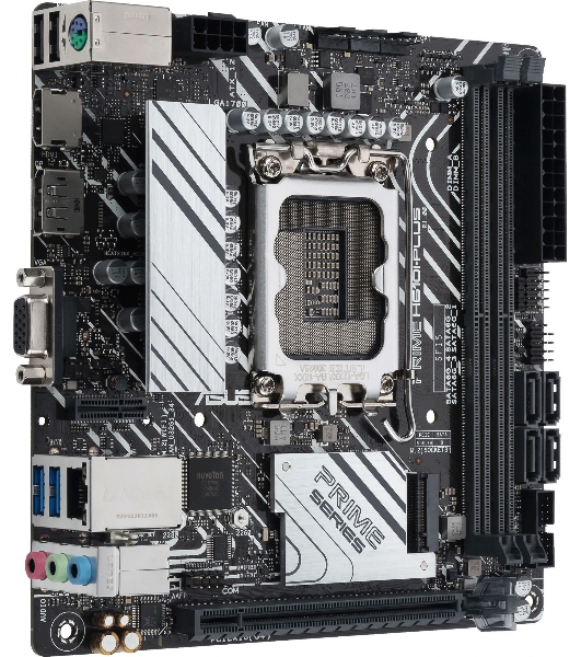 Материнская плата ASUS PRIME H610I-PLUS-CSM, LGA 1700, Intel H610, 2xDDR5, 4xSATA, 1xM.2 PCIe 3.0 x4, 1xPCIe 4.0 x16, 1xHDMI, 1xDP, 1xVGA, 2xUSB-A 3.2 Gen 1, 2xUSB-A 2.0, 1x 1Gb LAN, 3x3.5 мм, 7.1, Mini-ITX