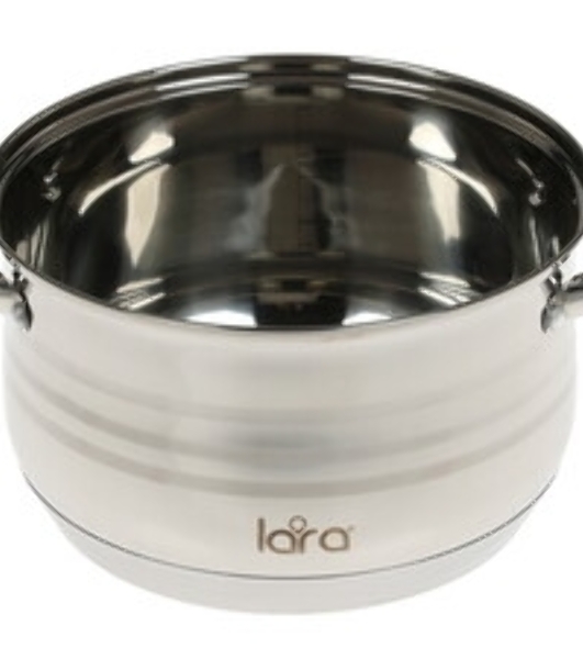 Кастрюля Lara LR02-584 SONATA 22x13 см, 4.9 л, нержавеющая сталь, индукция, с крышкой