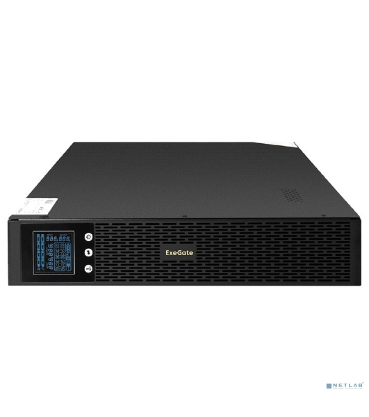 Источник бесперебойного питания Pure Sine Wave ExeGate SinePower UHB-3000.LCD.AVR.1SH.4C13.RJ.USB.2U 3000VA/2400W, LCD, AVR, 1*Schuko+4*C13, RJ45/11, USB, Rackmount 2U/Tower, металлический корпус, черный