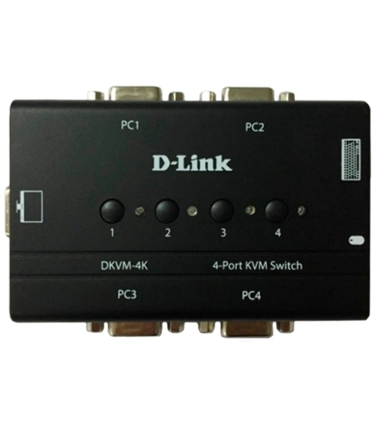 Переключатель KVM D-link DKVM-4K/B3A 4-портовый KVM-переключатель с портами VGA и PS/2