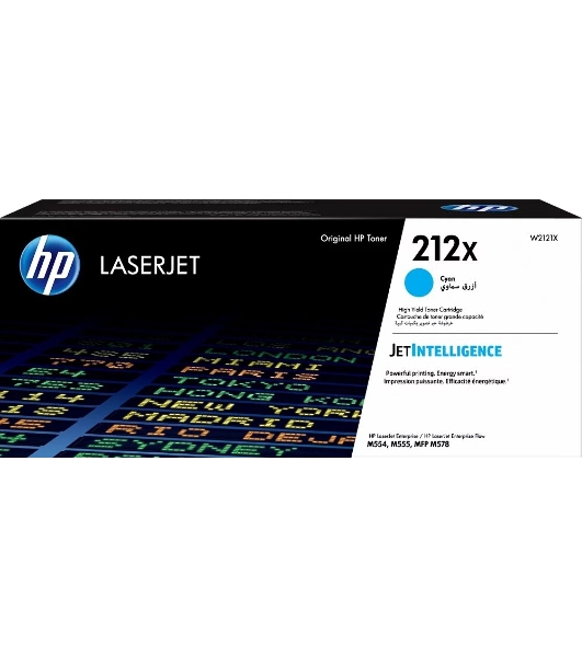 Картридж лазерный HP 212X W2121X голубой для HP CLJ Enterprise M554/M555