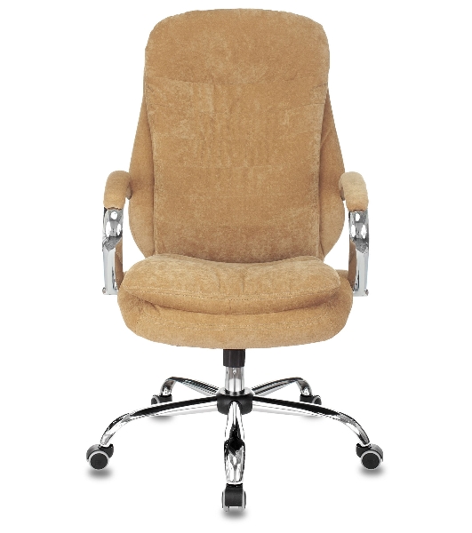 Кресло руководителя Бюрократ T-9950SL Fabric горчичный Velvet 73, крестовина металл хром