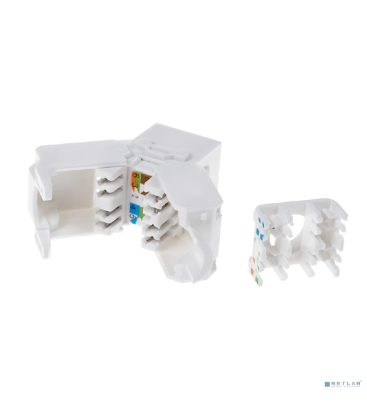 Модуль Rexant Keystone Jack RJ-45(8P8C), UTP неэкранированный, cat.5e, тип 90 градусов, самозажимной, белый