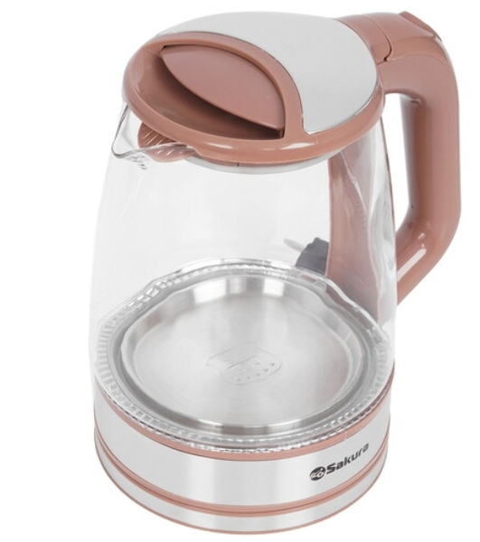 Чайник электрический Sakura SA-2722BR 2,2л,стекл,темный шоколад
