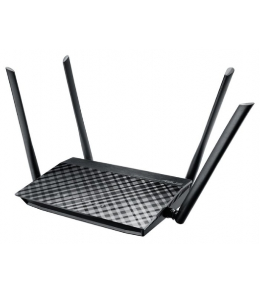 Маршрутизатор беспроводной Asus RT-AC1200 10/100BASE-TX черный (Dual Band)