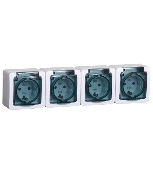 Розетка IEK ERMP42-K03-16-54-EC РСб24-3-ГПБд роз 4м с з/к о/у IP54 (дымчатый) ГЕРМЕС PLUS
