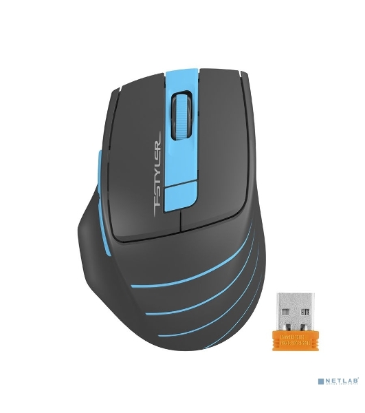 Мышь беспроводная A4Tech Fstyler FG30S серый/синий, 2000 dpi, радиоканал, USB, кнопки - 5